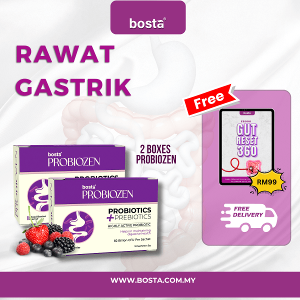 Rawat gastrik dengan Probiozen – 2 kotak probiozen + ebook percuma